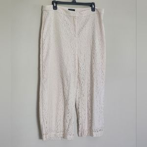 Alfani lace crop wide leg pants